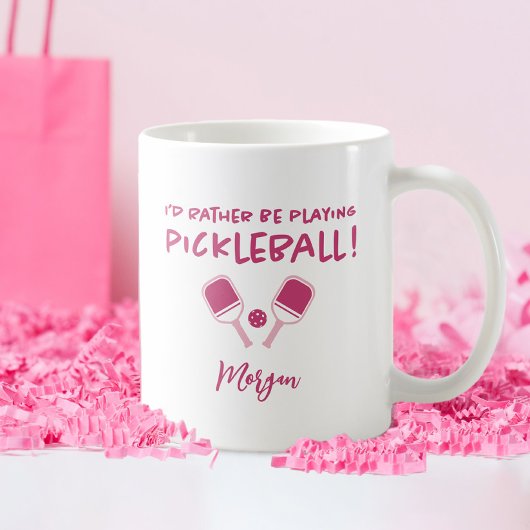 Mug Je Préférerais Jouer Pickleball Personnalisé Nom R