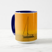 Mug Je préférerais naviguer, coucher du soleil, do-it- (Devant gauche)