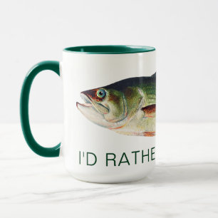 Mug Je préférerais pêcher de la vase à grande bouc