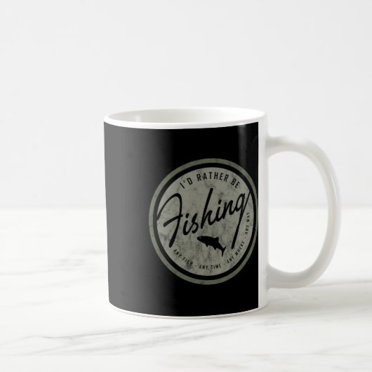 Mug Je Préférerais Pêcher ! Retro (Droite)