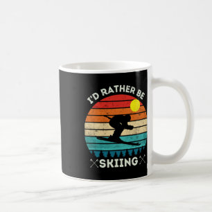 Mug Je préférerais skier, sport de ski d'hiver en desc