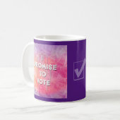 Mug JE PROMETS DE VOTER (violet) (Devant gauche)