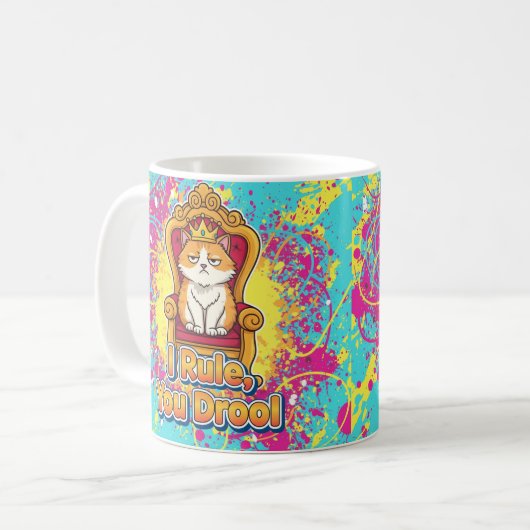 Mug Je Règle Que Vous Drool Drôle Conception Chat (Devant gauche)
