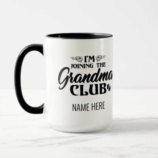 Mug Je rejoins le Grandma Club Baby Reveal Café (Gauche)