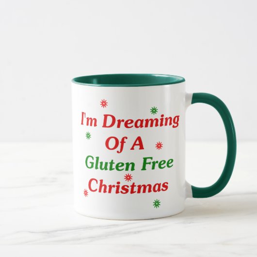 Mug Je rêve de Noël de gluten librement (Droite)
