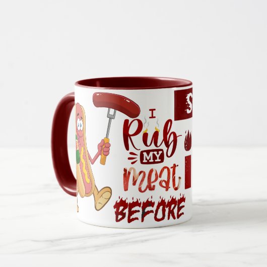 Mug Je Rube Ma Viande avant de la coller dans un BBQ a (Devant gauche)
