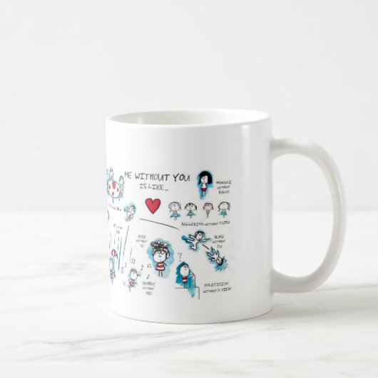 Mug Je sans vous - Valentine - amour (Droite)