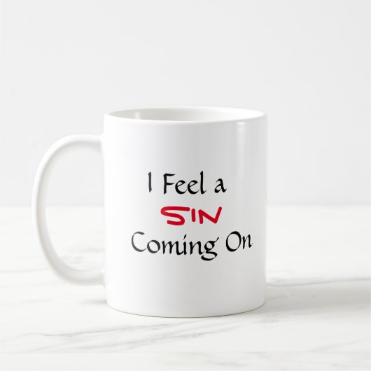 Mug "Je Sens Qu'Un Péché Arrive" Phrase (Gauche)