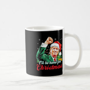 Mug Je serai à la maison pour Noël Trump Funny Pajamas