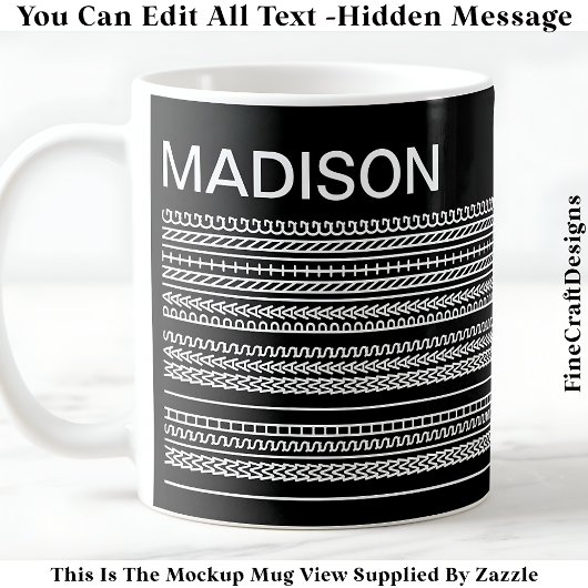 Mug Je Souhaite Peindre & Nom Message Caché 091W