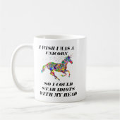 Mug Je souhaite que j'aie été une licorne (Gauche)