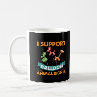 Mug Je soutiens les droits des animaux de ballon amusa