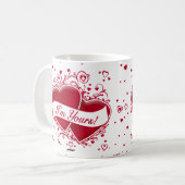Mug Je suis à vous ! Cœurs rouges (Devant gauche)