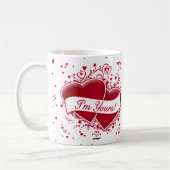 Mug Je suis à vous ! Cœurs rouges (Gauche)