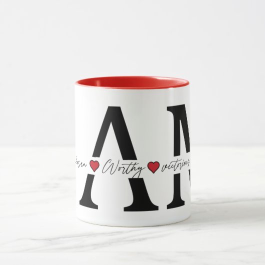 Mug Je suis Aimé, Choisi, Digne, Victorieux, Assez (Centre)