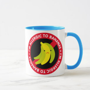 Mug Je suis allergique aux bananes ! Allergie de