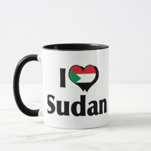 Mug Je suis amoureux du drapeau du Soudan