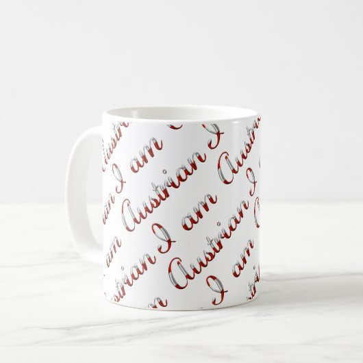 Mug Je suis autrichienne Motif de typographie de la Co (Devant gauche)