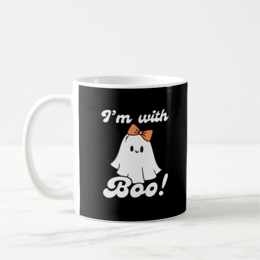Mug Je suis avec Boo style rétro drôle (Gauche)