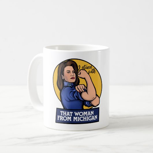Mug Je suis avec cette femme du Michigan Gretchen (Devant gauche)