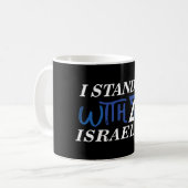 Mug Je Suis Avec Israël | Pride Noir (Devant gauche)