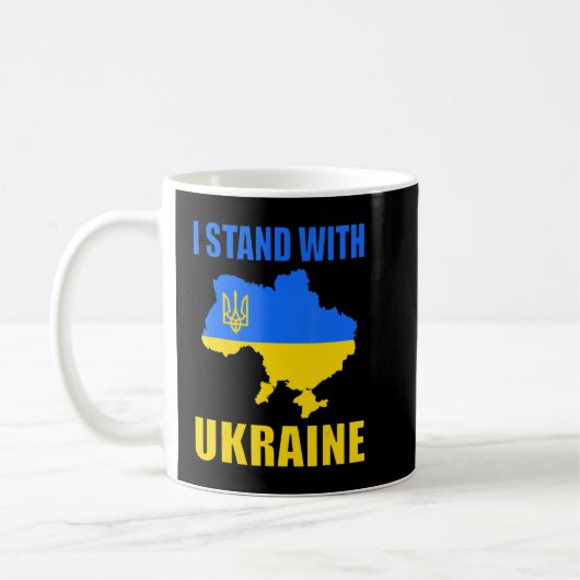 Mug Je Suis Avec La Carte De L'Ukraine Et Le Drapeau U (Gauche)
