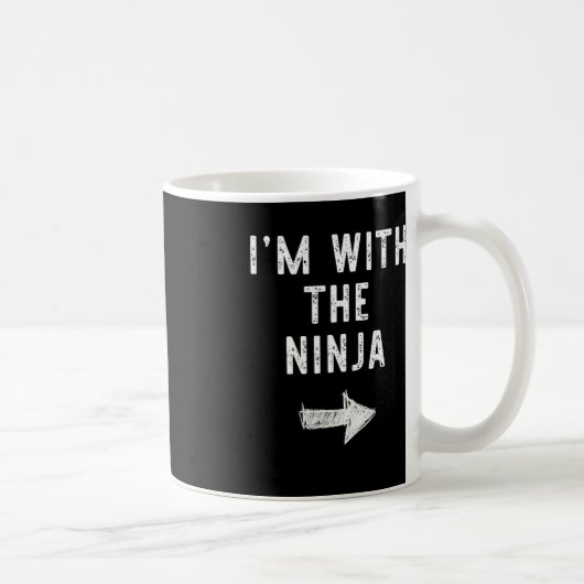 Mug Je suis avec le costume Ninja Halloween Coup de co (Droite)