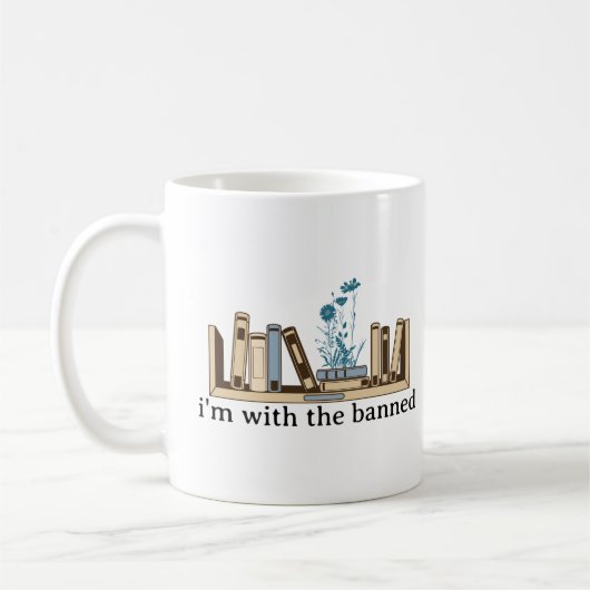 Mug Je suis avec les livres interdits - Drôle (Gauche)