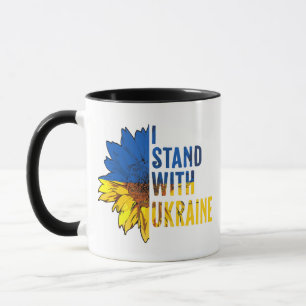 Mug Je suis avec l'Ukraine. Tournesol symbole de la pa