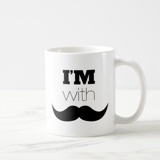 Mug Je suis avec Moustache (Droite)