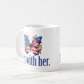 Mug Je suis avec son mignon papillon Kamala Harris (Devant gauche)