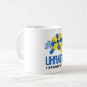 Mug Je suis avec Ukraine Flag - Soutenez les Ukrainien (Devant gauche)