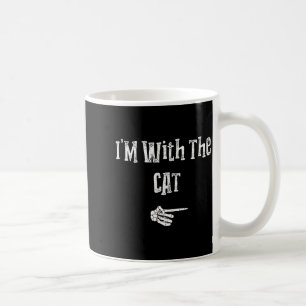 Mug Je suis avec un costume d'Halloween pour chat Drôl