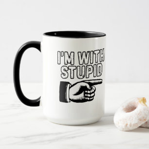 Mug Je suis avec un doigt d'idiot