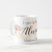 Mug Je Suis Avec Vous Toujours Roses D'Aquarelle (Devant gauche)