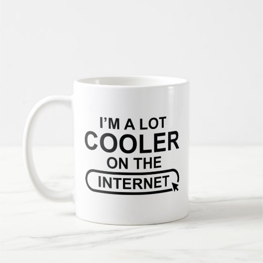 Mug Je Suis Beaucoup Plus Cool Sur Internet (Gauche)