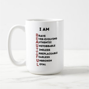 MUG JE SUIS BELLE CLASSIQUE BLANC 15 OZ