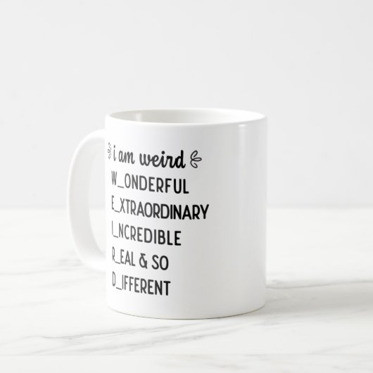 Mug Je suis bizarre - humanoïde (Devant gauche)