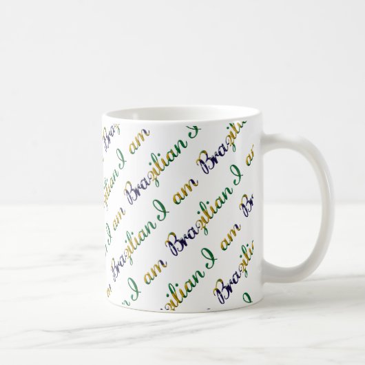 Mug Je suis brésilien Motif de la typographie (Droite)