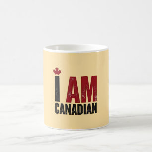 Mug Je suis Canadien - Déclaration patriotique et feui