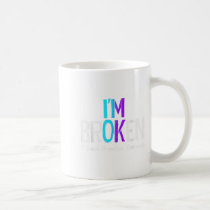 Mug Je suis cassé Turquoise & Purple Ribbon Suicid
