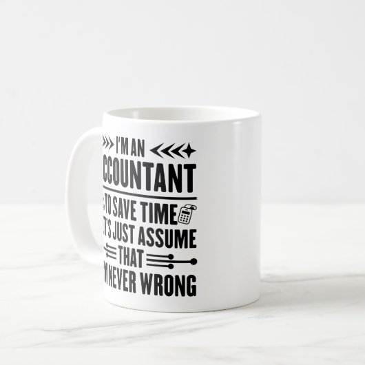 Mug Je suis comptable Comptabilité Drôle Dit Père (Devant gauche)