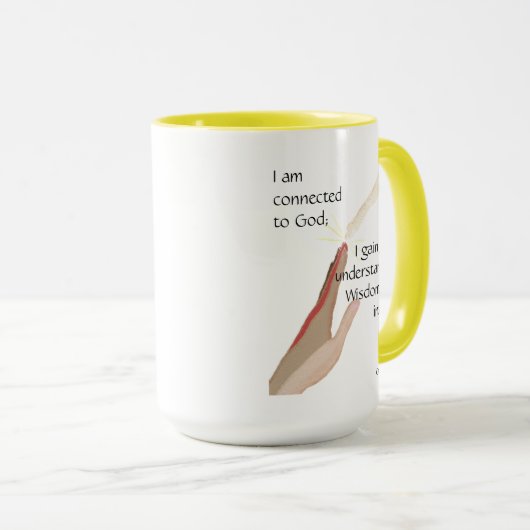 Mug Je suis connecté à Dieu ; je gagne de bonnes... ta (Devant droit)