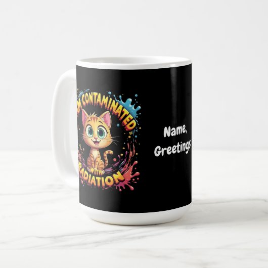Mug Je suis contaminé par des radiations Mème de chat (Devant gauche)
