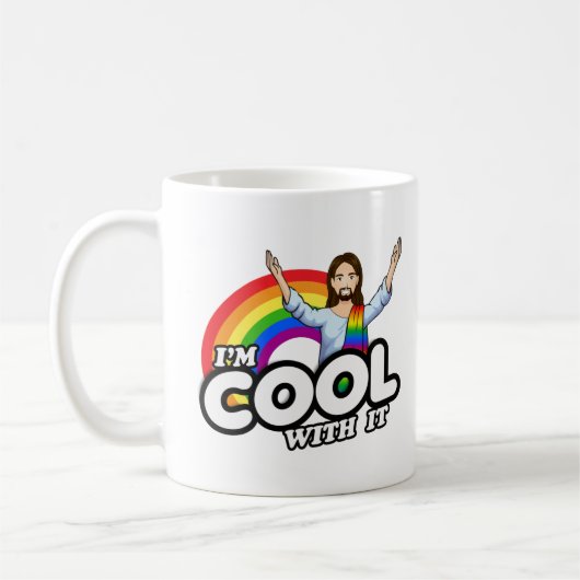 Mug Je suis cool avec ça - Rainbow Jesus (Gauche)