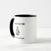 Mug Je suis d'accord avec vous, dessin de chat mignon (Devant gauche)