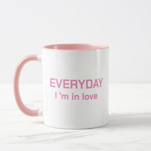 Mug Je suis dans Love Pink Heart Flirting Mug, Perfect (Gauche)