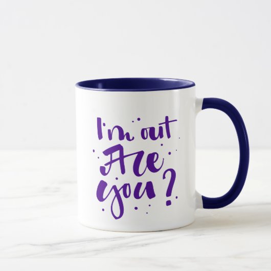 Mug Je suis dehors, tu es là ? (Droite)