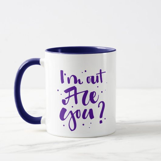 Mug Je suis dehors, tu es là ? (Gauche)