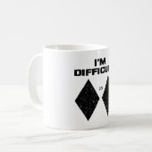 Mug Je suis difficile drôle double diamants noirs ski  (Devant gauche)